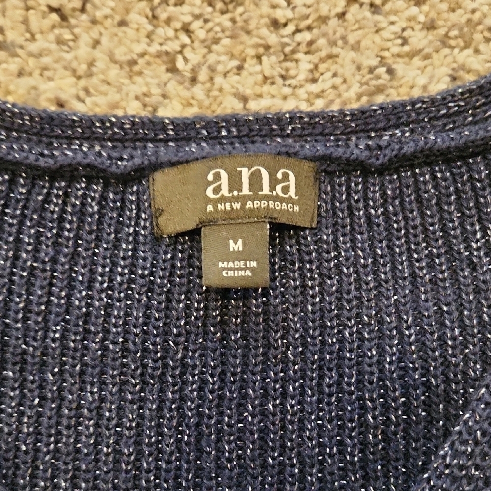a.n.a Women's Navy V-Neck Sweater - Picture 2 of 3